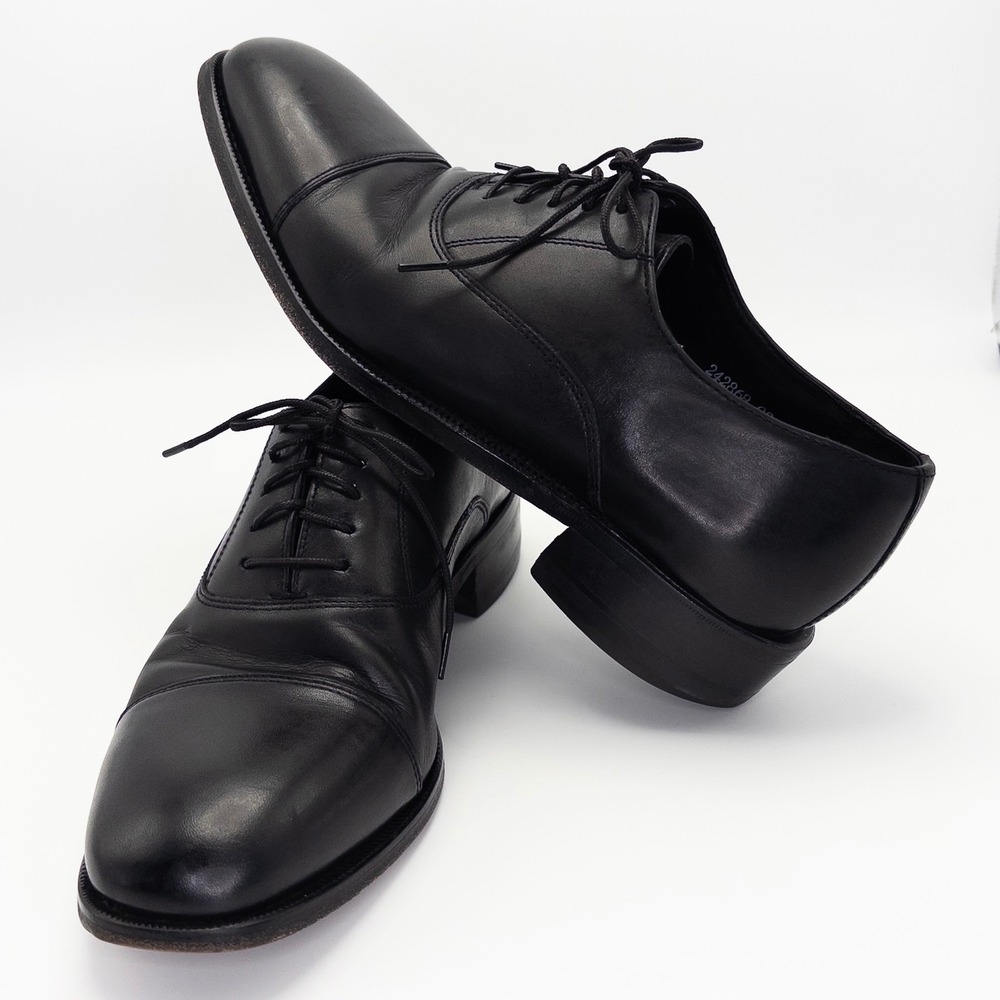Florsheim Men's Black Leather Cap Toe Oxford Dress Shoes Size 8D Lace Up